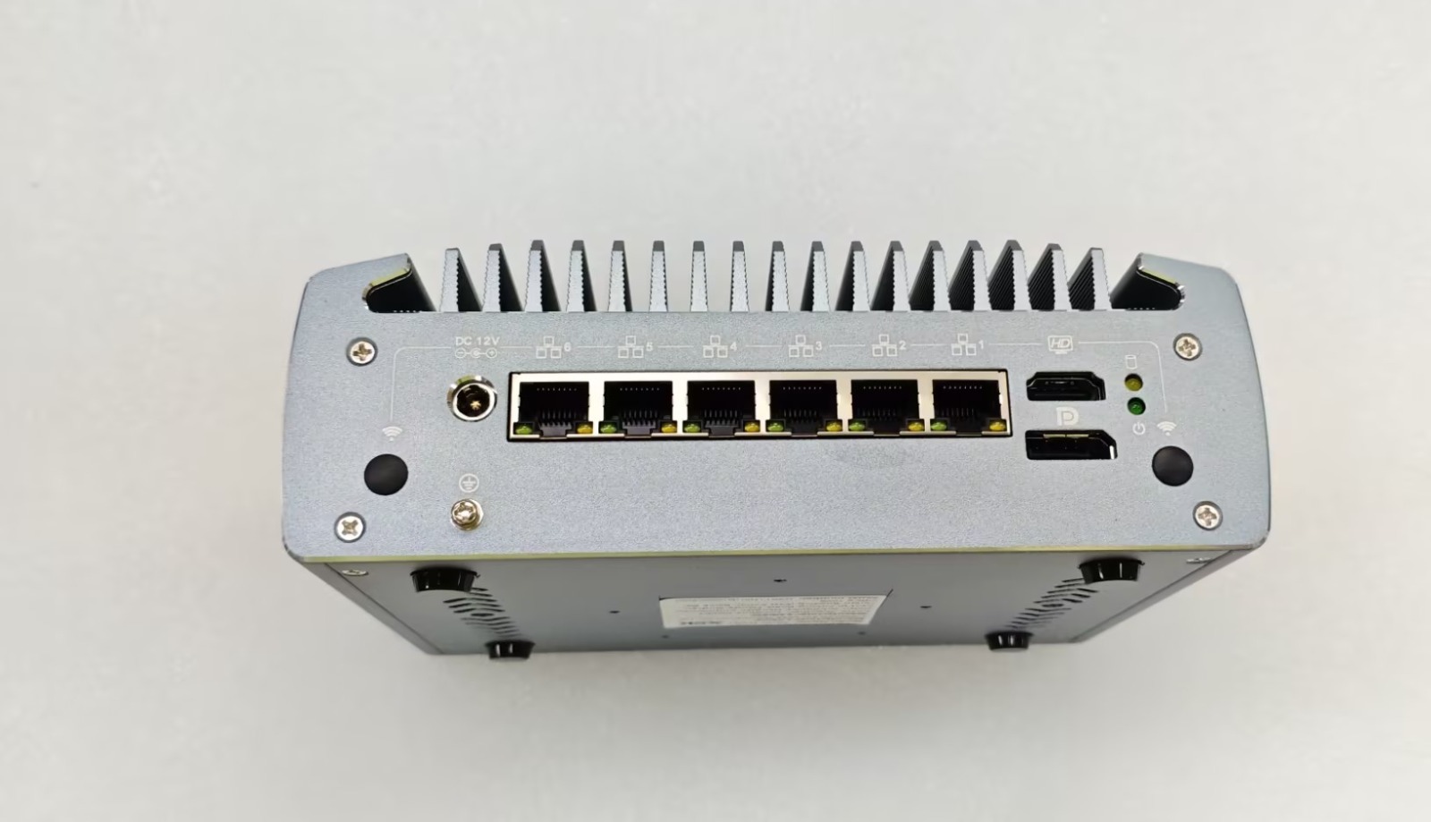 TPL-210 Silent Power rear panel view — 6×2.5G Intel i225-V fanless firewall